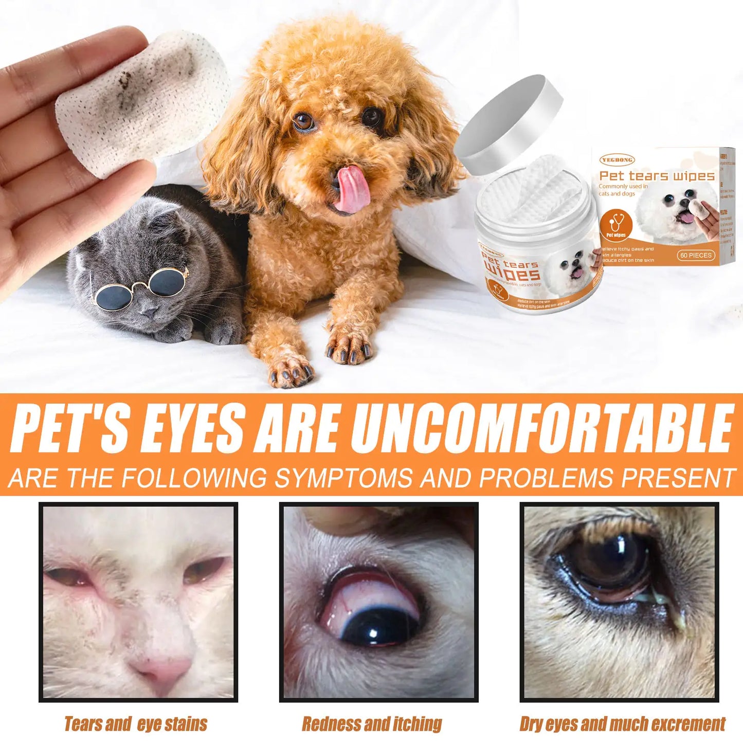 Dogs And Cats Tear Stains Eye Cleaning