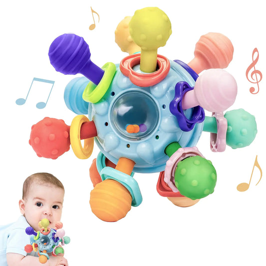 Accevo Baby Teething Toys Silicone Baby Teether Toys for 6-12 Months Chew Toys for Sucking Needs Baby Teether for Soothing Sore Gum Montessori Toys for Babies for Newborn