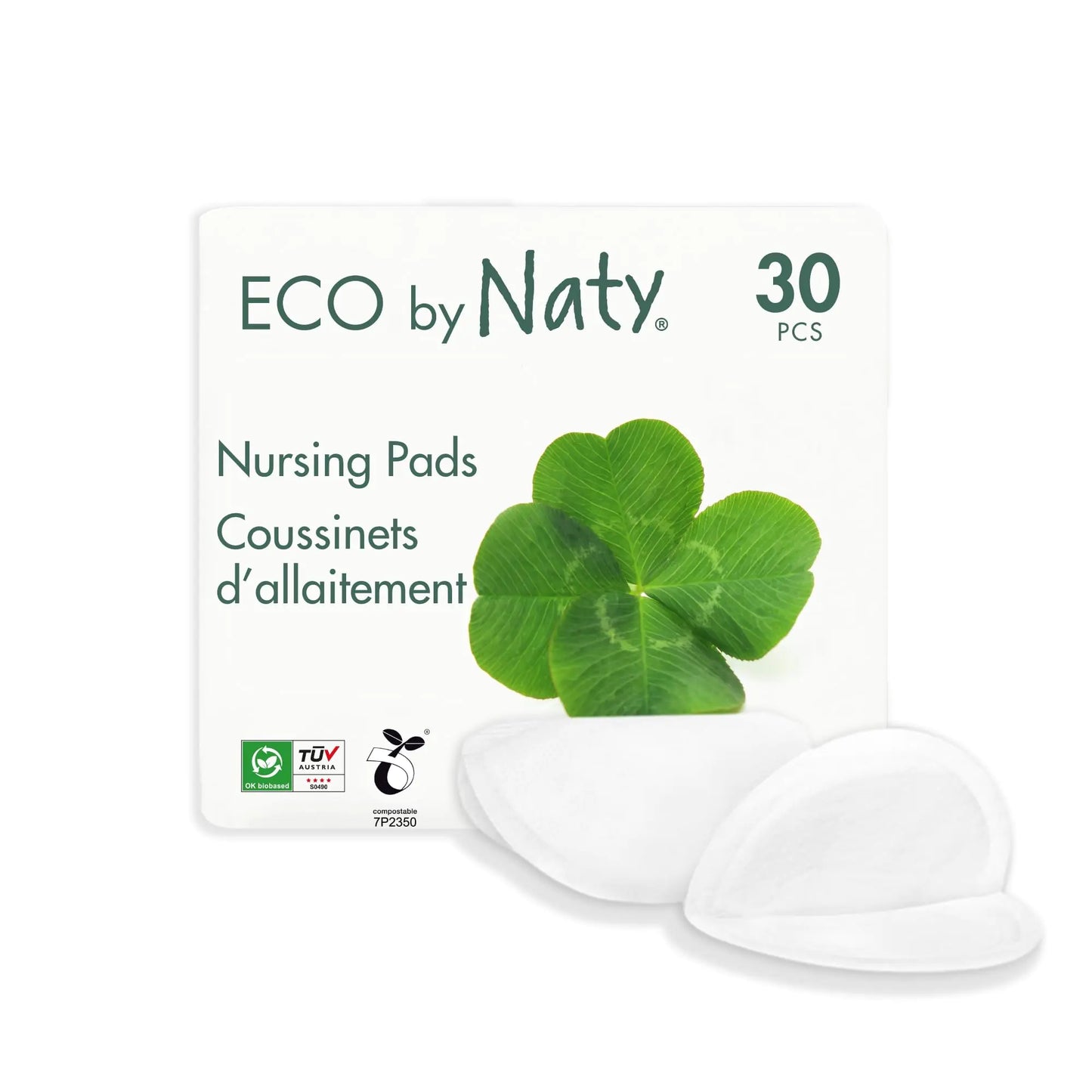 ECO by Naty Nursing Pads – Nipple Pads for Breastfeeding Mothers Pregnancy and Postpartum Made from Plant-Based Materials (30 Pads)