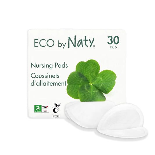 ECO by Naty Nursing Pads – Nipple Pads for Breastfeeding Mothers Pregnancy and Postpartum Made from Plant-Based Materials (30 Pads)