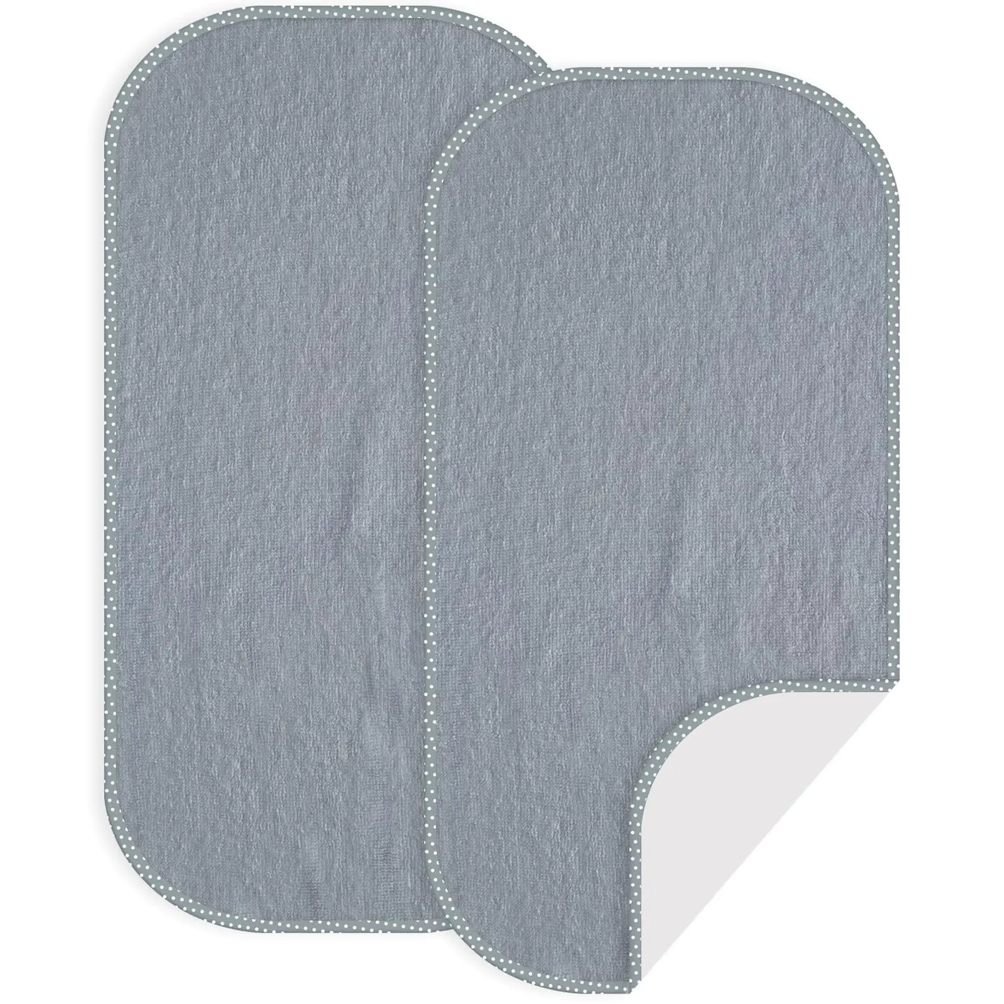 CUXFLS Baby Waterproof Changing Pad Liners (2 Pack) - Washable Reusable Changing Table Cover Liners Double Portable Diaper Pads Grey