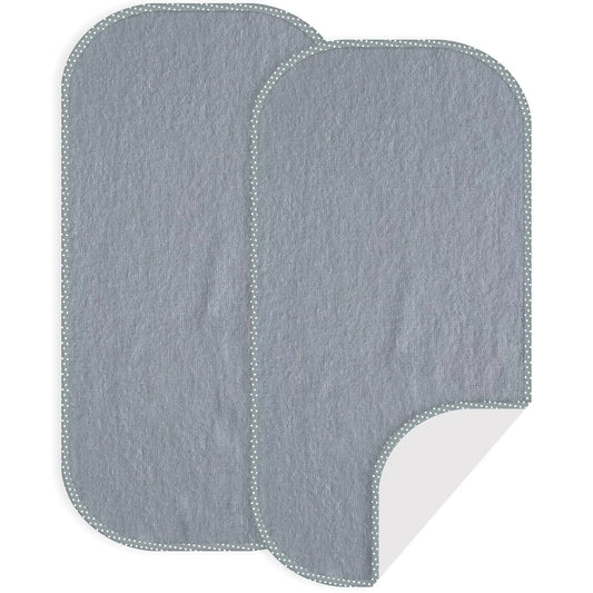 CUXFLS Baby Waterproof Changing Pad Liners (2 Pack) - Washable Reusable Changing Table Cover Liners Double Portable Diaper Pads Grey