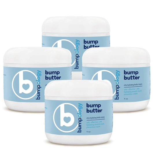 Bumpology Bump Butter Stretch Mark Moisturize Cream | 2-in-1 Powerful Butters + Oils | Made in USA | Physician Formulated | Hydrating Body Cream Butter Lotion | 4 Ounces (Pack of 4)